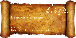 Liedke Ágnes névjegykártya
